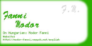 fanni modor business card